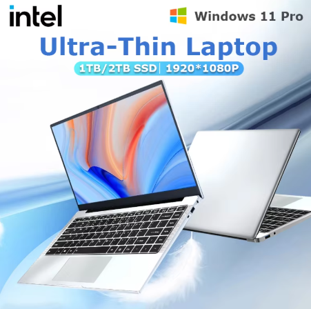 14.1英寸超薄Windows 11专业版笔记本电脑，英特尔凌动A3950处理器，12GB内存，1TB机械硬盘+2TB固态硬盘，1080P高清显示屏，办公学习两用笔记本电脑